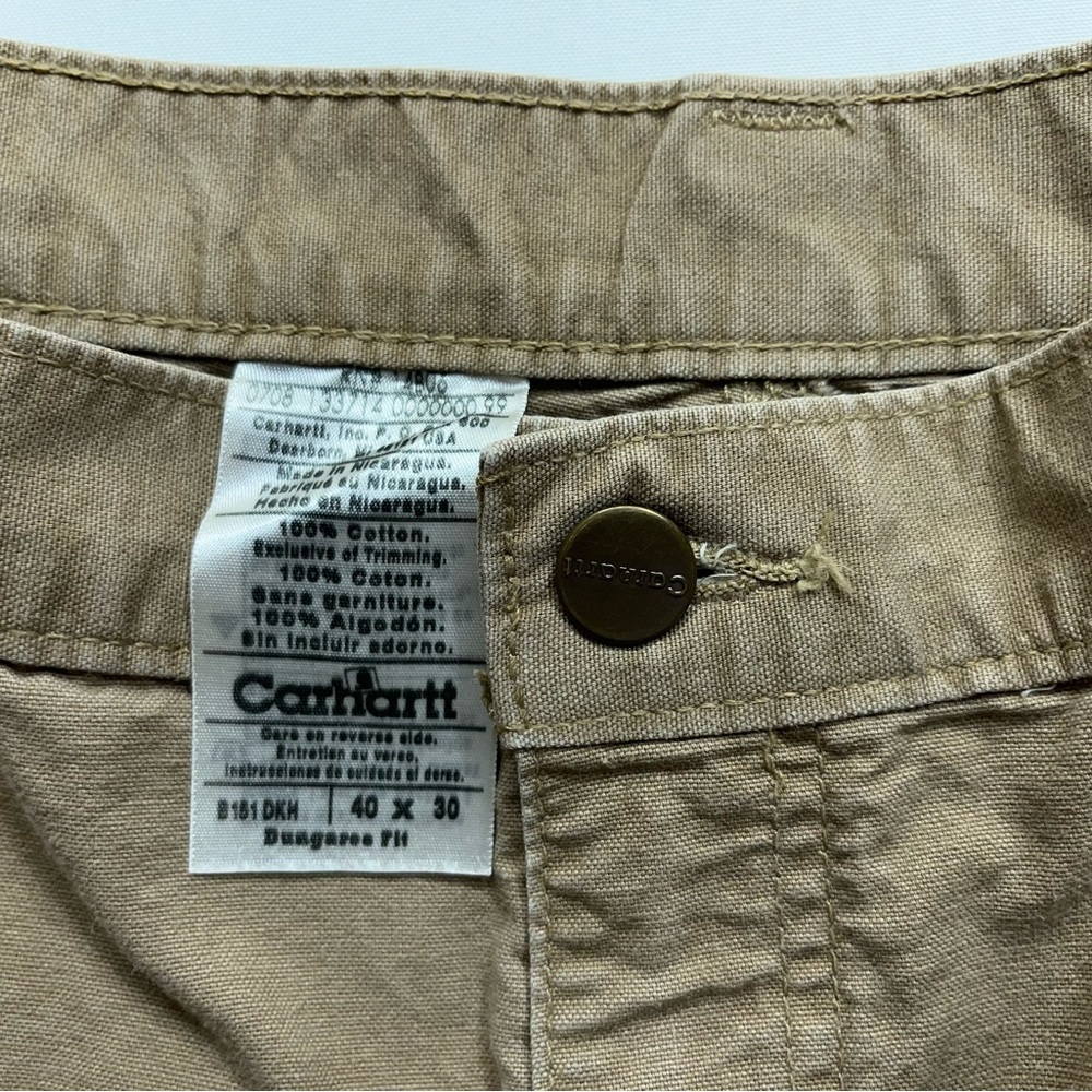 Carhartt Pants Mens Size 40x30 B161 DHK Khaki Workwear - Picture 5 of 11